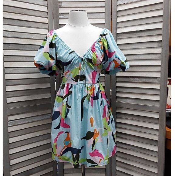 50 - Women's Puff Short Sleeve Mini Dress | A New Day™ | X Small - Picture 1 of 10